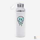 Glass Bottle with Cover Melting Emoji