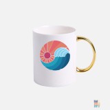 Gold Handle Mug Waves #inkfinity