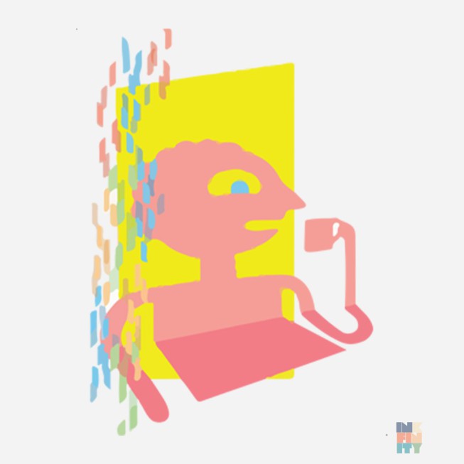 Gold Handle Mug Abstract Man