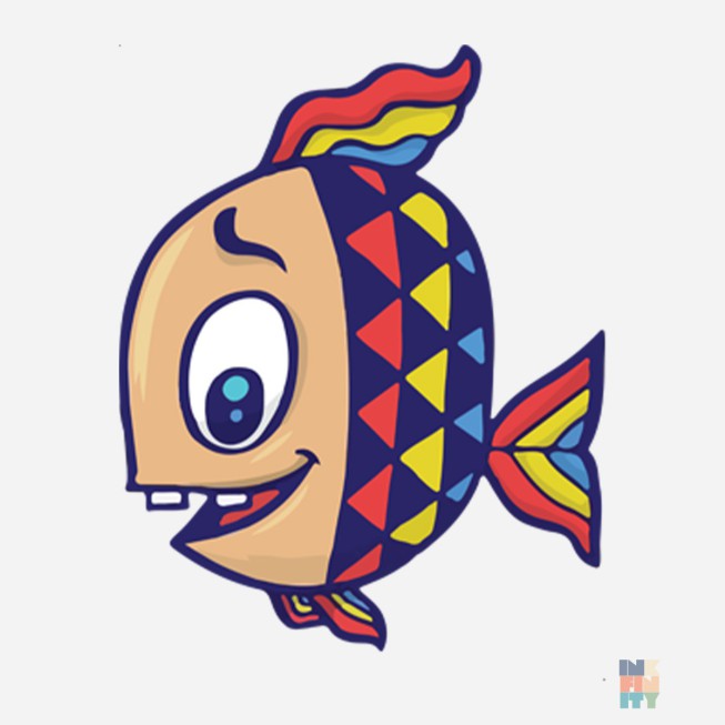 Kids Premium Hoodie Funny Fish Fruit of the Loom