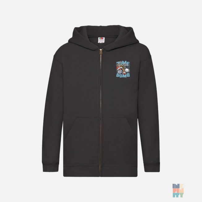 Kids Premium Zip Hoodie Time Bomb Fruit of the Loom