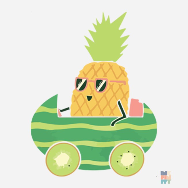 Tricou de Dama Bumbac Premium Pinapple Ride Gildan