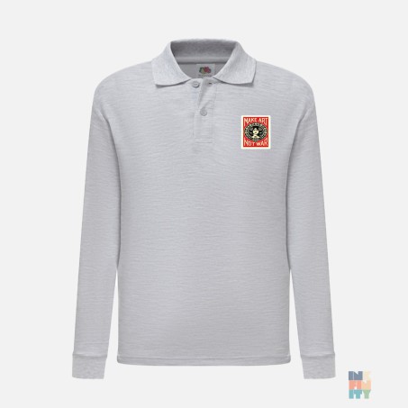Polo cu Maneca Lunga de Copii Make Art Not War Fruit of the Loom #inkfinity