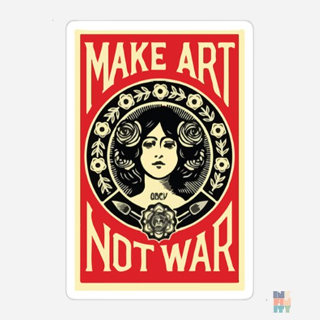 Kids Long Sleeve Polo Make Art Not War Fruit of the Loom #inkfinity