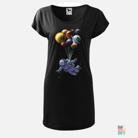 Long Lady-Fit Shirt Baloon Astronaut Malfini #inkfinity