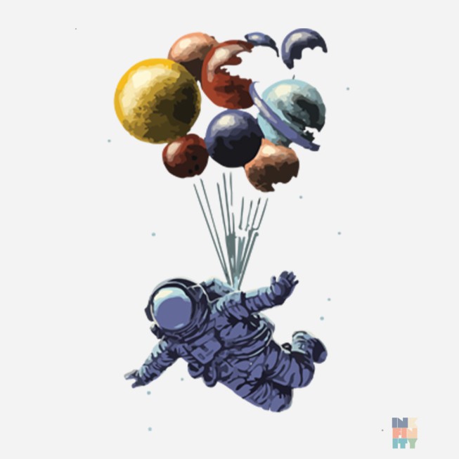 Long Lady-Fit Shirt Baloon Astronaut Malfini