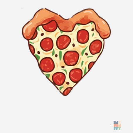 Tricou Valueweight de Copii Pizza Heart Fruit of the Loom #inkfinity