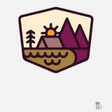 Kids Athletic T-Shirt Camping Time Russell