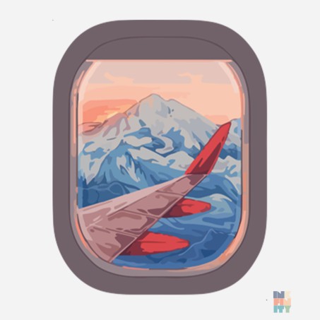 Tricou in V de Barbati Airplane View Fruit of the Loom #inkfinity