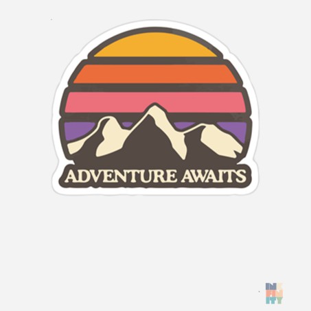 V-Neck T-Shirt Adventure Awaits Landscape Fruit of the Loom #inkfinity