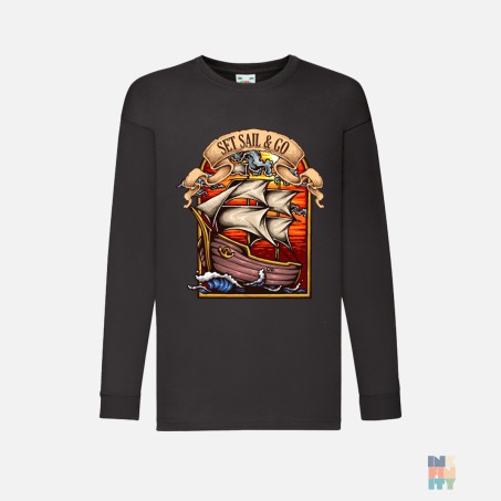 Kids Long Sleeve Set Sail Fruit of the Loom #inkfinity