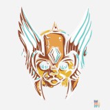 Tricou cu Maneca Lunga de Copii Cat Warrior Fruit of the Loom