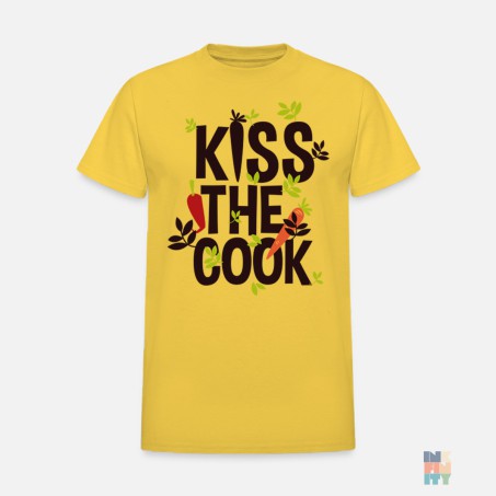 Tricou Bumbac Premium de Barbati Kiss The Cook Gildan #inkfinity