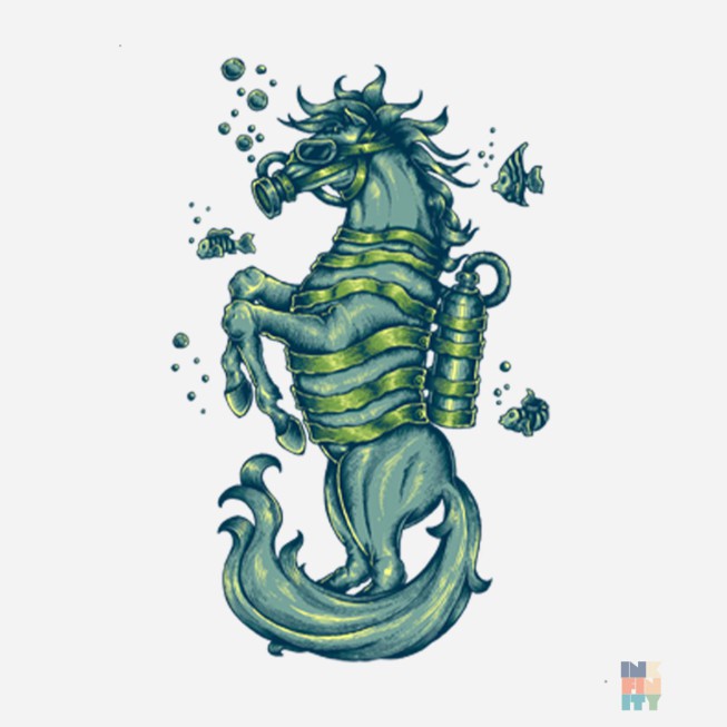 Heavy Blend Hoodie Sea Horse Gildan